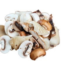 An up close image of chopped mushrooms