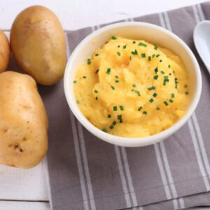 A close up image of mashed potatoes