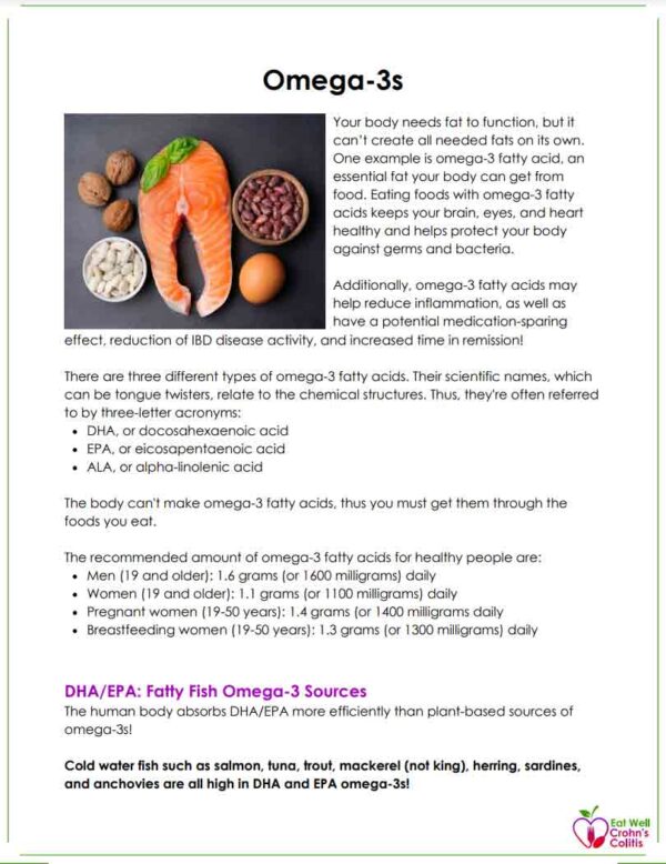 Food Sources of Omega3s Download Eat Well Crohn's Colitis